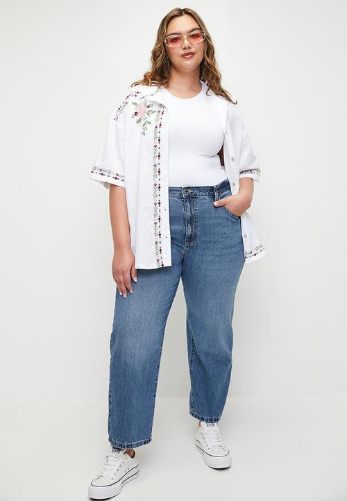 Cotton On - Plus straight crop jean - pure blue