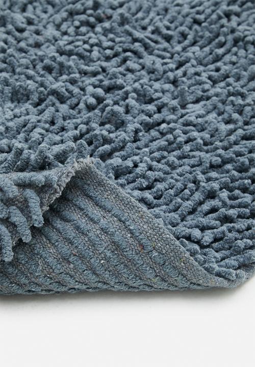 Bathroom Solutions - Shaggy Bathroom Mat Cotton - Blue