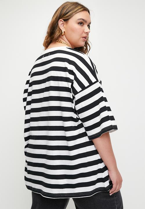 Superbalist - Oversized stripe tee plus - black stripe