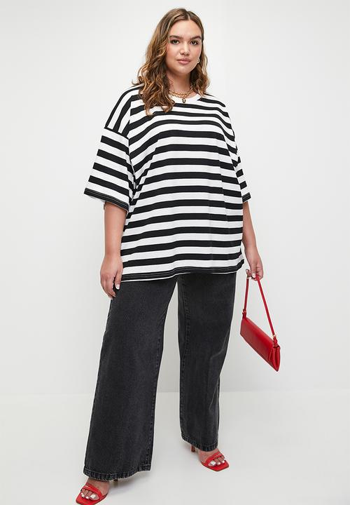 Superbalist - Oversized stripe tee plus - black stripe