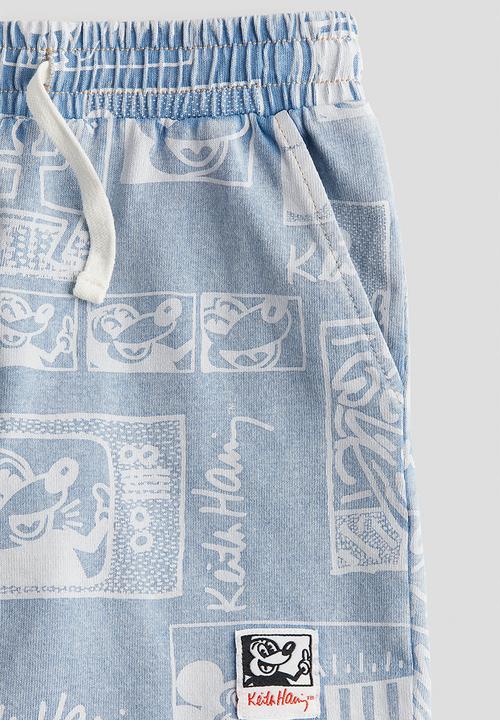 H&M - Keith Haring X H&M: Printed jersey shorts - blue/patterned