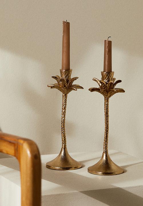H&M - Palm tree candlestick - gold-coloured