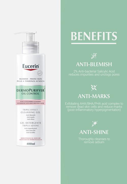 Eucerin - DermoPurifyer Clensing Gel, with Salicylic Acid & AHA/BHA/PHA Complex