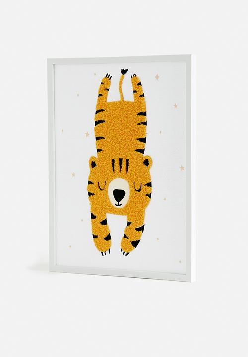 Sixth Floor - Tiga framed canvas with 3d objects - multi