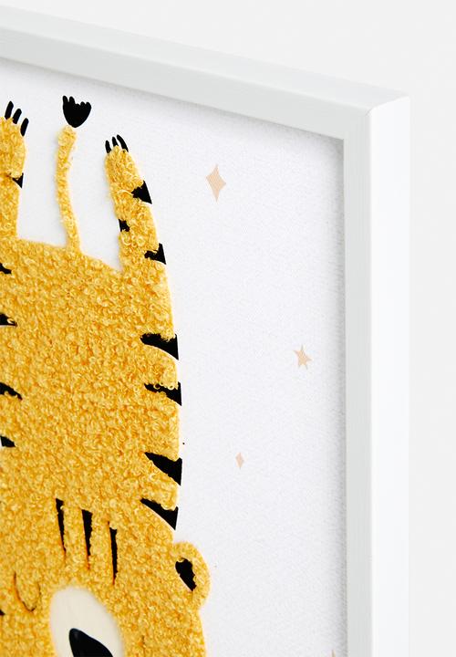 Sixth Floor - Tiga framed canvas with 3d objects - multi