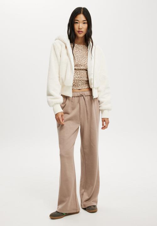 Cotton On - Teddy Hooded Jacket - Creme Fraiche
