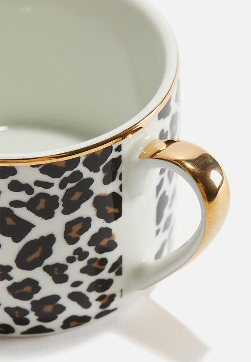 H&M - Porcelain cup - white leopard print