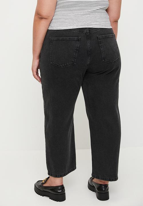 Cotton On - Plus Straight Crop Jean - Graphite Black