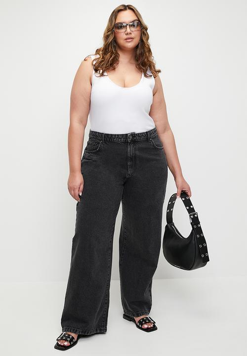 Cotton On - Plus Relaxed Wide Jean - Graphite Black