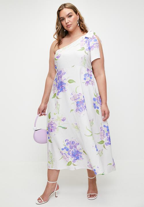 MILLA - Asymmetric bow detail maxi dress - print.