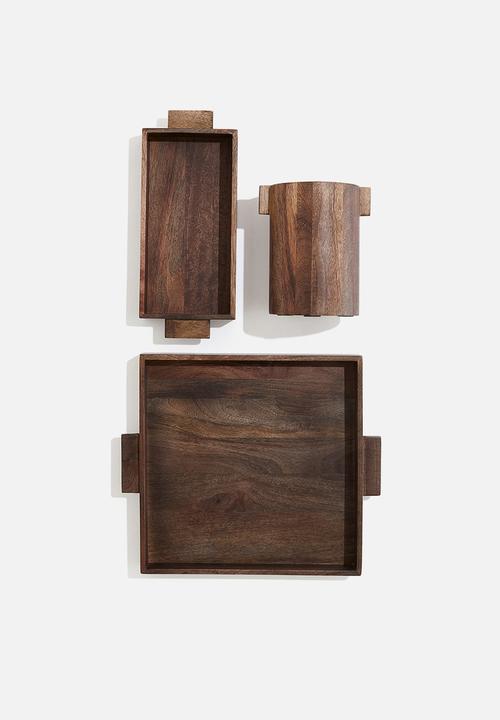 H&M - Mango wood tray - dark brown