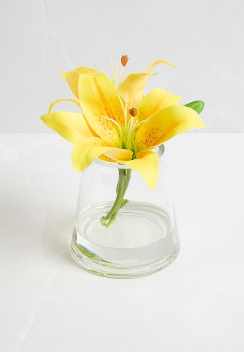 Silk By Design - Tiger lily mini vase - yellow