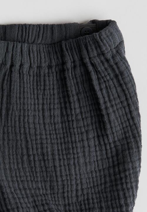 H&M - 2-piece cotton muslin set - dark grey