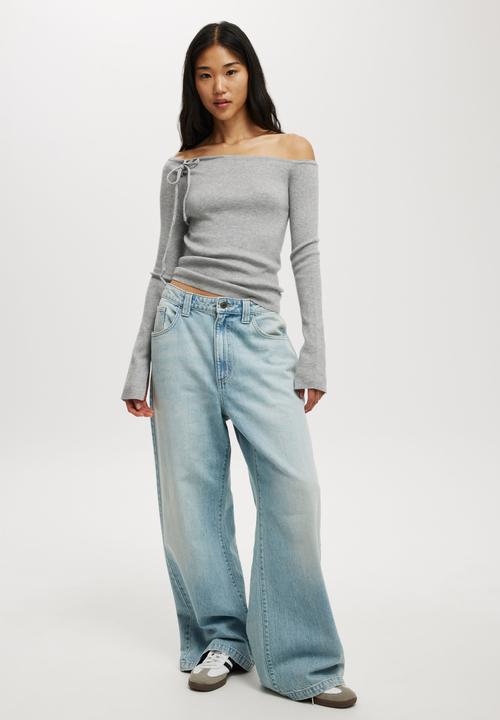Cotton On - Everfine Asymmetric Long Sleeve Sweater - Grey Marle