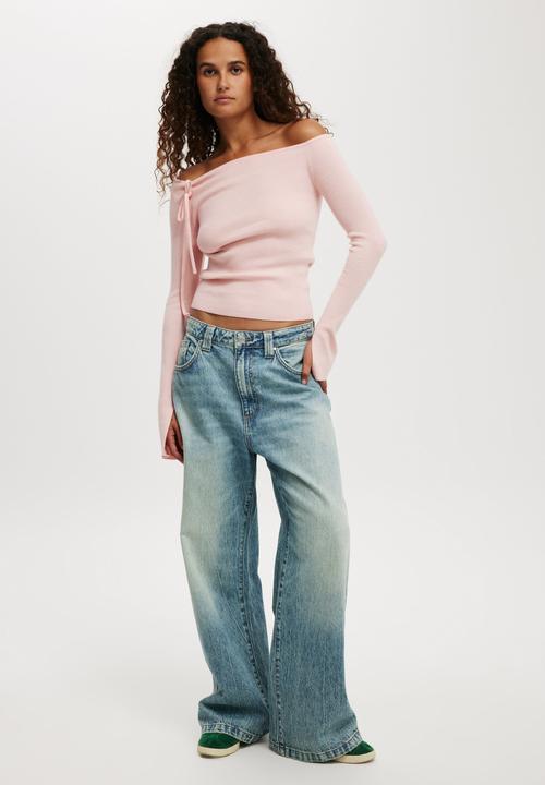 Cotton On - Everfine Asymmetric Long Sleeve Sweater - Valentine Pink