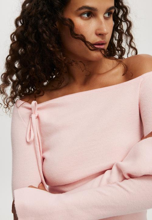 Cotton On - Everfine Asymmetric Long Sleeve Sweater - Valentine Pink