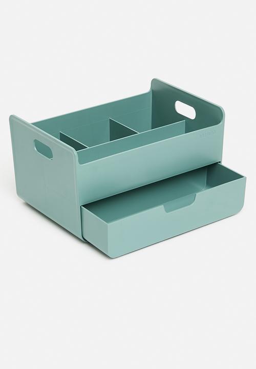 Litem - 2 Tier combo desk organizer - cobolt green
