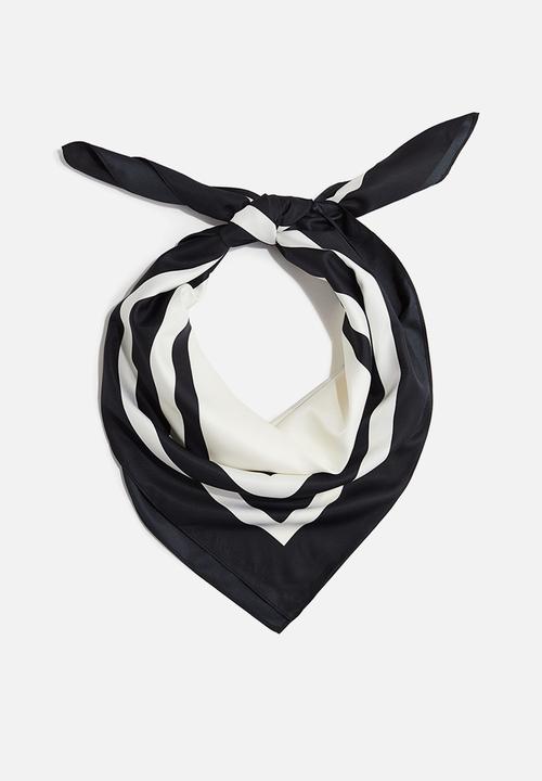 H&M - Patterned scarf - cream black