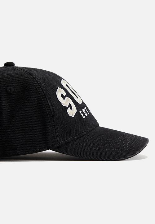 H&M - Washed-look twill cap - black soho