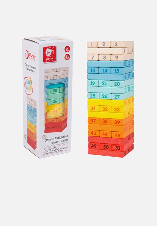 Greenbean Learning - Classic World - Deluxe Colourful Stacking Game - 55pcs