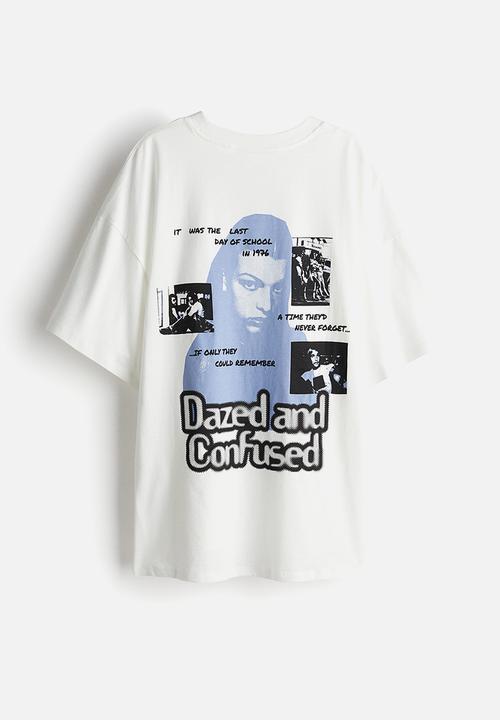 H&M - Oversized printed T-shirt - white dazed and confused