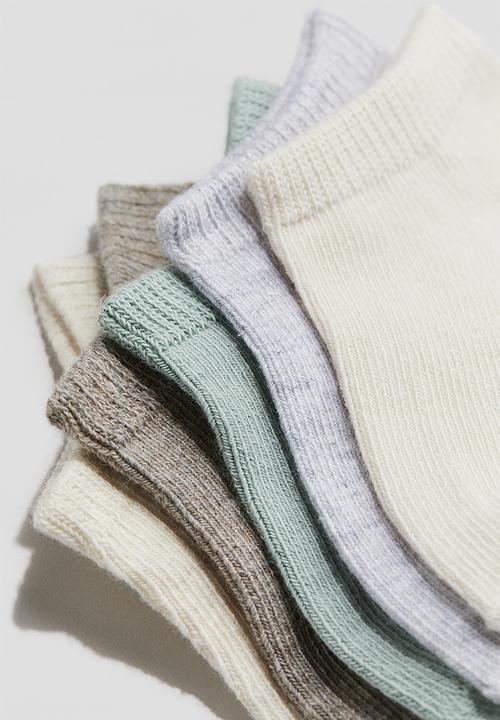 H&M - 5-Pack trainer socks - dusty green mole