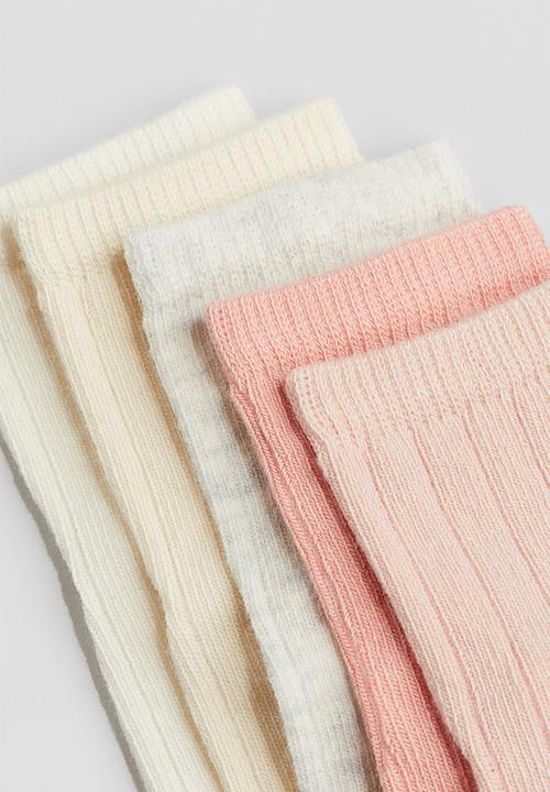 H&M - 5-Pack knitted socks - pink white