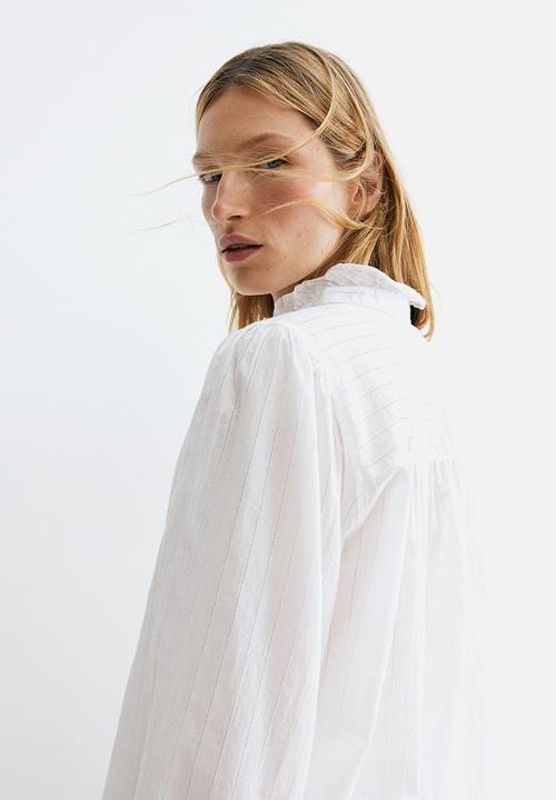 H&M - Frill-trimmed blouse - white