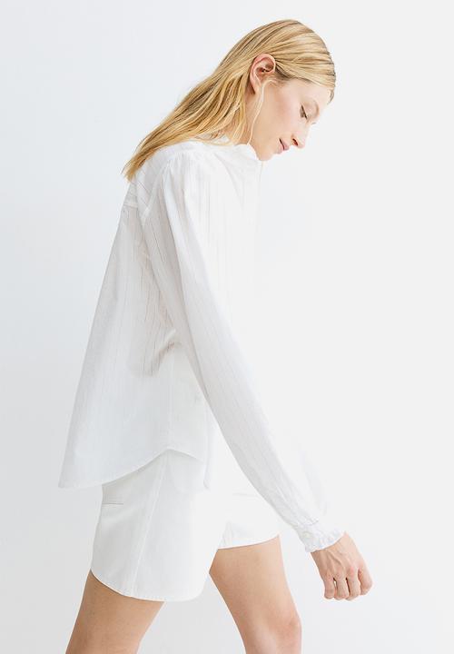 H&M - Frill-trimmed blouse - white