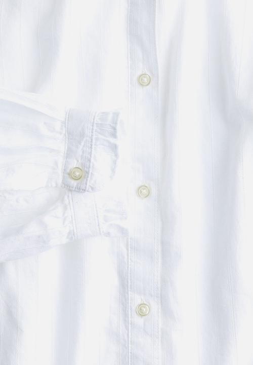 H&M - Frill-trimmed blouse - white