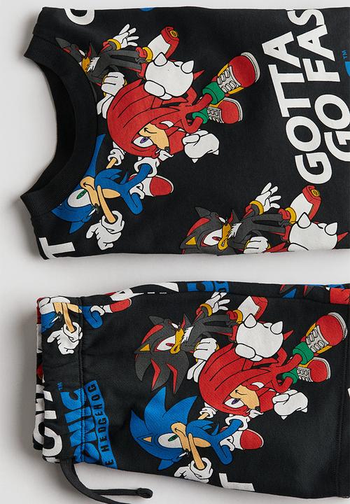 H&M - 2-Piece printed set - black sonic the hedgehog