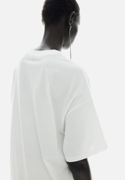 H&M - Oversized motif-detail t-shirt - cream & dystopia