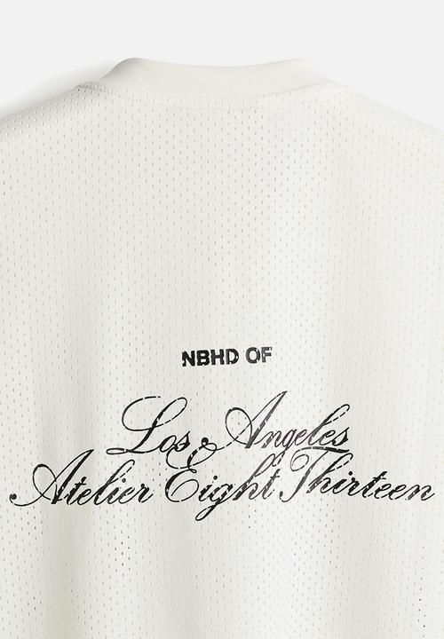 H&M - Loose fit printed mesh t-shirt - white la brea