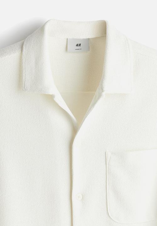H&M - Loose fit textured shirt - white