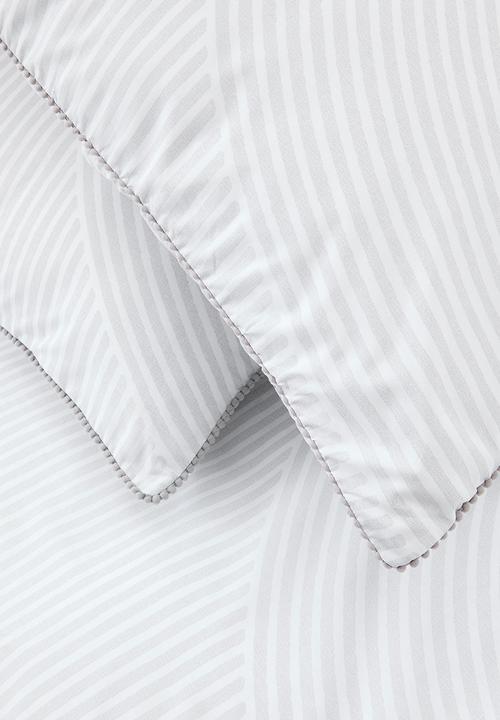 Horrockses - Geo disk cotton blend duvet set - grey