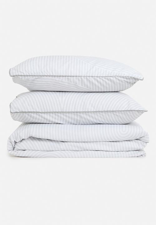 Horrockses - Geo disk cotton blend duvet set - grey