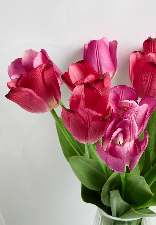 Silk By Design - Mixed tulip arrangement - pink & purple