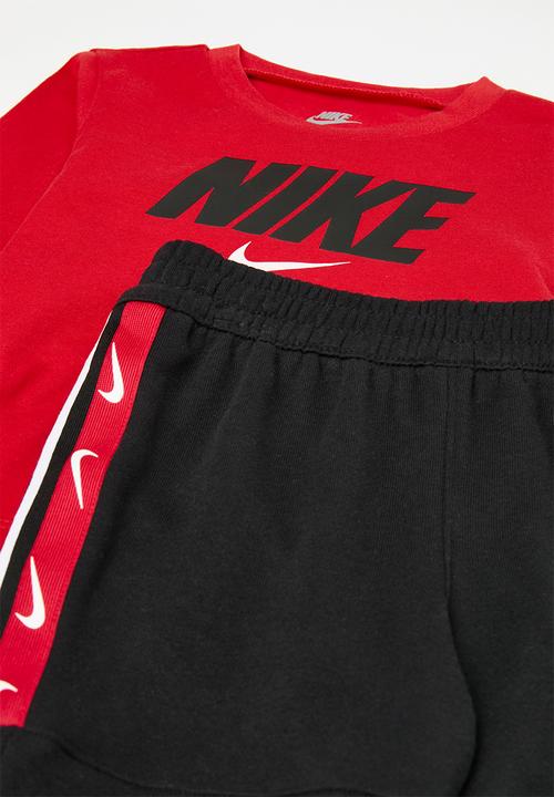 Nike - Nkn n nsw club poly ls pant se - black & red