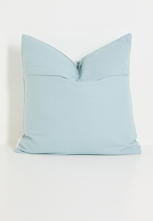Sixth Floor - Octa embroidered cushion cover - Blue