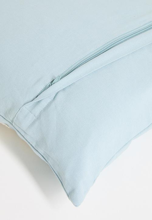 Sixth Floor - Octa embroidered cushion cover - Blue