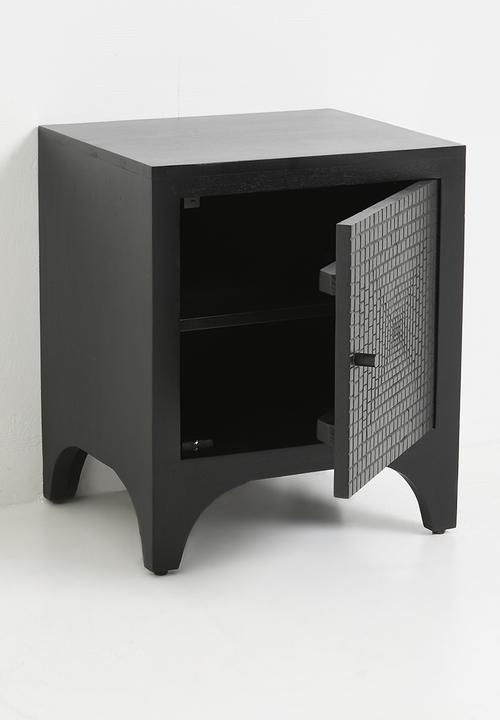 SF Collection - Yuvia wooden bedside table-black