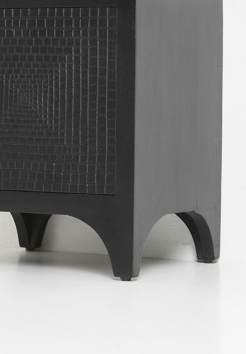 SF Collection - Yuvia wooden bedside table-black