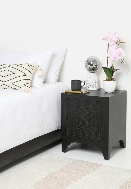 SF Collection - Yuvia wooden bedside table-black