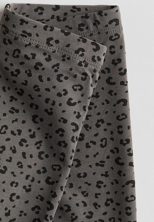 H&M - Leggings - dark grey leopard print
