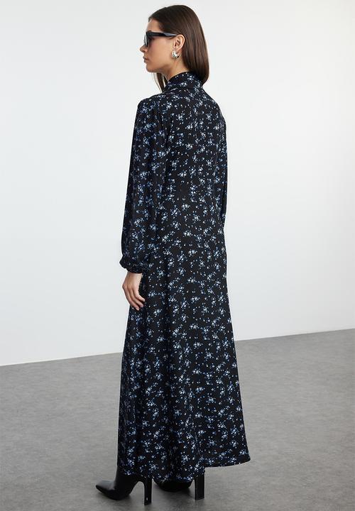 Trendyol - Black Floral Woven Shirt Dress