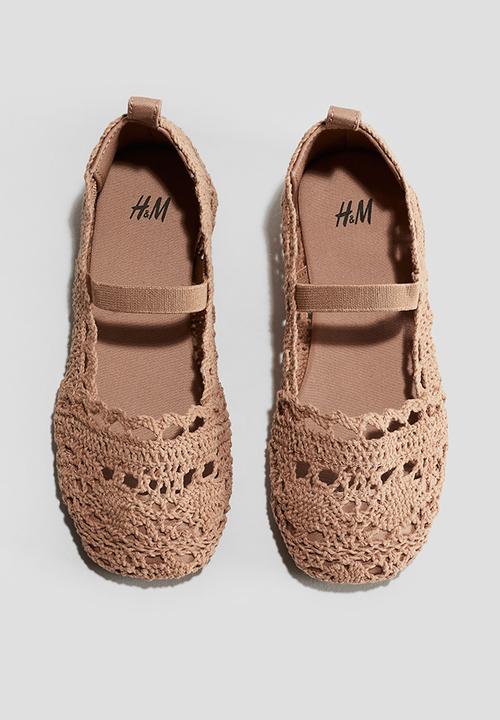 H&M - Crochet-look ballet pumps - dark beige