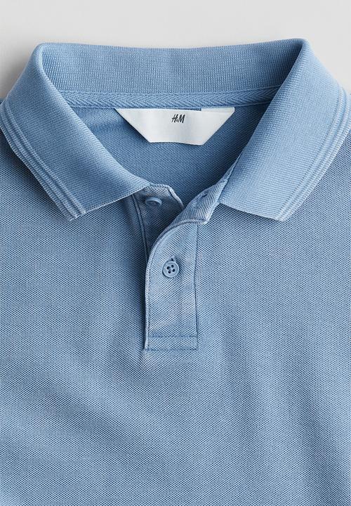H&M - Cotton piqué polo shirt - blue