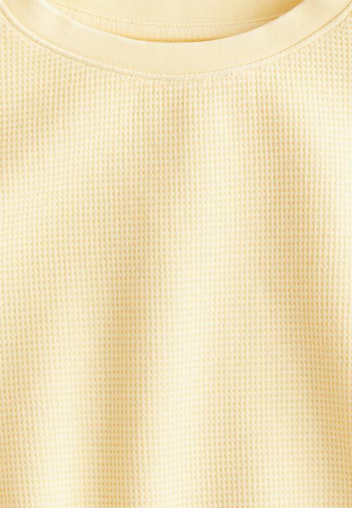 H&M - Waffled T-shirt - yellow