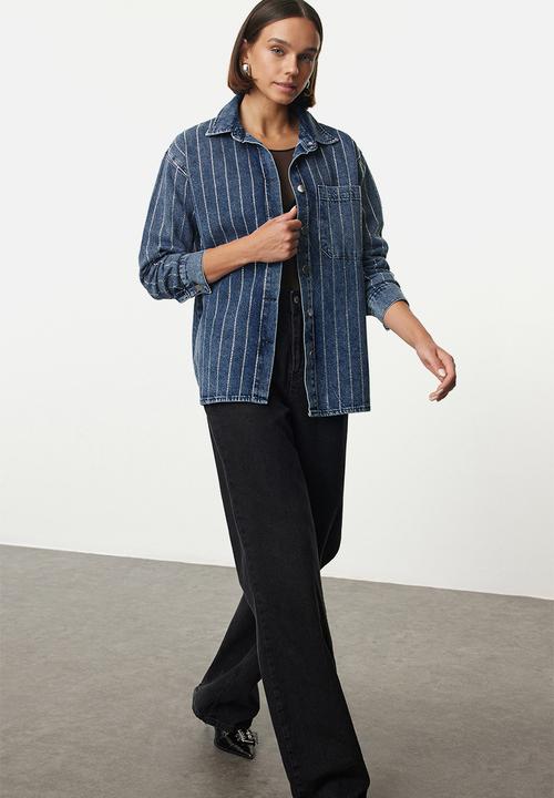 Trendyol - Blue jewelled denim shacket - blue
