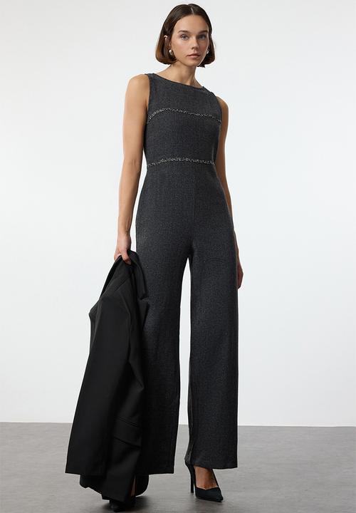 Trendyol - Anthracite Stripe Detailed Long Winter Overalls